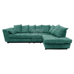 Furnishings For Less UK Monaco Chenille Fabric 5 Seater L Shaped Corner Sofa  Teal Right Hand Facing - thumbnail 5