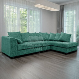 Furnishings For Less UK Monaco Chenille Fabric 5 Seater L Shaped Corner Sofa  Teal Right Hand Facing - thumbnail 6