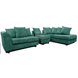 Furnishings For Less UK Monaco Chenille Fabric 5 Seater L Shaped Corner Sofa  Teal Right Hand Facing - thumbnail 4