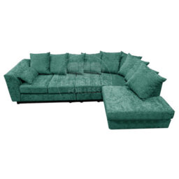 Furnishings For Less UK Monaco Chenille Fabric 5 Seater L Shaped Corner Sofa  Teal Right Hand Facing - thumbnail 3
