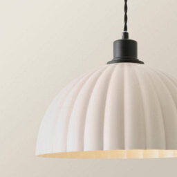 Valuelights Bourton Matte Black Pendant Ceiling Light With Ribbed Dome Shade And Bulb - thumbnail 3