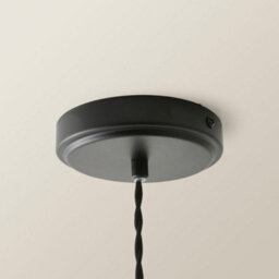 Valuelights Bourton Matte Black Pendant Ceiling Light With Ribbed Dome Shade And Bulb - thumbnail 4