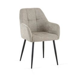 Sonara Modern Dining Chair With Plush Chenille Upholstery, Curved Backrest And Metal Legs - Single/set - thumbnail 9