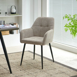 Sonara Modern Dining Chair With Plush Chenille Upholstery, Curved Backrest And Metal Legs - Single/set - thumbnail 2