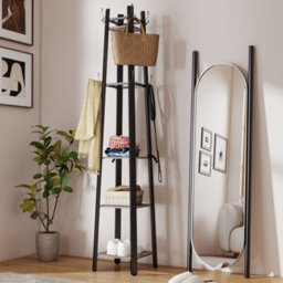 Wyld Haus Savapa 4-Tier Metal And Wood Coat Stand With 8 Triple Hooks, Grey And Black, Slim Tower 34.8W X 34.8D X 179H Cm - thumbnail 9