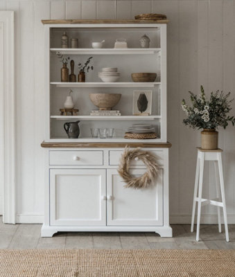 Statement Furniture Florence White Display Cabinet With Height Adjustable Shelves And Cupboard - image 1