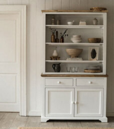 Statement Furniture Florence White Display Cabinet With Height Adjustable Shelves And Cupboard - thumbnail 2