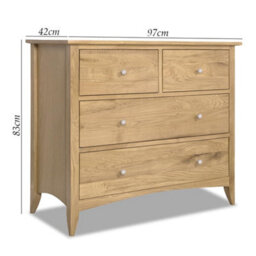 Statement Furniture Edward Hopper Oak 2 Over 2 Chest Of Drawers - thumbnail 7
