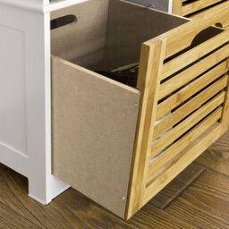 Sobuy Fsr23-K-Nw, Shoe Cabinet Storage Bench With 2 Drawers & Seat Cushion,wood Effect,w71Xd35Xh43 - thumbnail 5