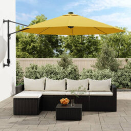 Vidaxl Wall-Mounted Parasol Yellow 290 Cm - thumbnail 2