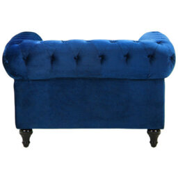 Beliani Armchair Chesterfield Velvet Navy Blue - thumbnail 5
