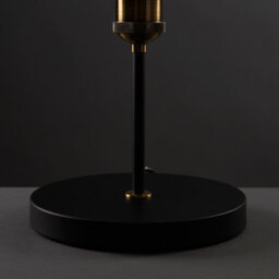 Valuelights Sheridan Pair Of Industrial Black And Gold Table Lamps With Clear Glass Globe Shades - thumbnail 5