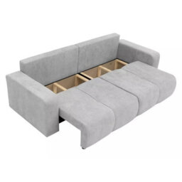 Sofa Bed With Storage Modern Velour Upholstery, Stylish And Functional By Furyn Mustard - thumbnail 4