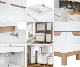 Impact Furniture Floor Standing Vanity Unit With Basin 600mm Freestanding Bathroom Sink Cabinet White Gloss Oak Bali - thumbnail 8
