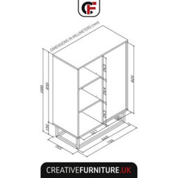 Elysian Loft Sideboard 100Cm Industrial Rustic & Black Matt Doors - Creative Furniture - thumbnail 4
