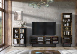 Elysian Loft Sideboard 100Cm Industrial Rustic & Black Matt Doors - Creative Furniture - thumbnail 6