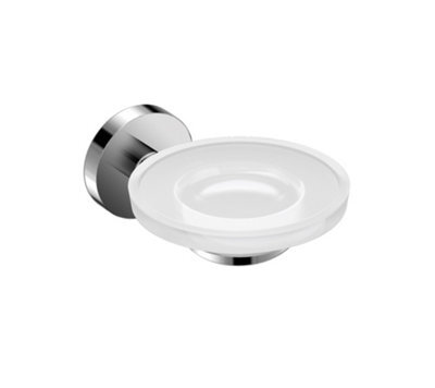 Cosmic Soap Dish, Wall-Mounted, Glass And Metal, Chrome, Anti-Corrosion, Start Collection - image 1