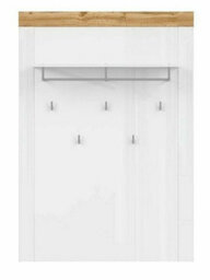 Impact Furniture Coat Hooks Wall Panel Hallway Shelf Storage Rail White Gloss Oak Effect Scandi Holten - thumbnail 2