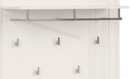 Impact Furniture Coat Hooks Wall Panel Hallway Shelf Storage Rail White Gloss Oak Effect Scandi Holten - thumbnail 6
