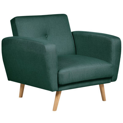 Beliani Armchair Florli Fabric Dark Green - image 1