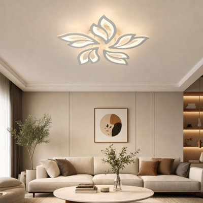 Modern Chandelier Led Lamp - White Frame Ceiling Light Pendant For Living Room - image 1