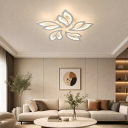 Modern Chandelier Led Lamp - White Frame Ceiling Light Pendant For Living Room - thumbnail 1