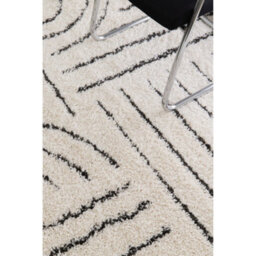 Melrose Voyage Shaggy Ivory Lines Patterned Indoor Medium Area Rug 120/170Cm - thumbnail 2