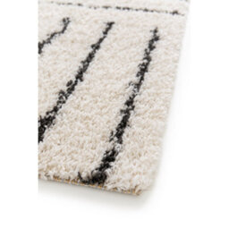 Melrose Voyage Shaggy Ivory Lines Patterned Indoor Medium Area Rug 120/170Cm - thumbnail 3
