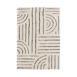 Melrose Voyage Shaggy Ivory Lines Patterned Indoor Medium Area Rug 120/170Cm - thumbnail 4