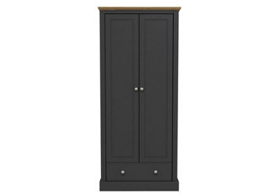 LPD Devon 2 Door Wardrobe - Particle Board - L56 X W79.7 X H181.5 Cm - Charcoal - image 1