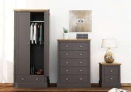 LPD Devon 2 Door Wardrobe - Particle Board - L56 X W79.7 X H181.5 Cm - Charcoal - thumbnail 5