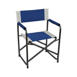 Crusader Royal Leisure Folding Steel Frame Directors Chair (Blue/grey)