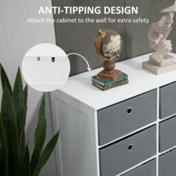 Homcom Chests Of Drawer Fabric Dresser Storage Cabinet W/ 6 Drawers For Bedroom - thumbnail 5