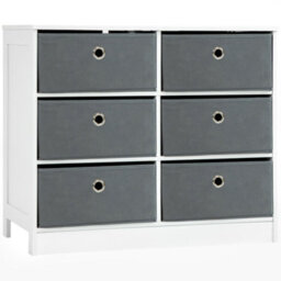 Homcom Chests Of Drawer Fabric Dresser Storage Cabinet W/ 6 Drawers For Bedroom - thumbnail 2