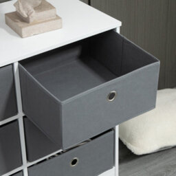 Homcom Chests Of Drawer Fabric Dresser Storage Cabinet W/ 6 Drawers For Bedroom - thumbnail 8