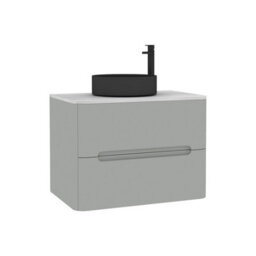 Royal Bathrooms Venice 700mm Dove Grey Wall Mounted Bathroom Countertop Vanity Unit 2 Drawer With Art Round Basin - thumbnail 7