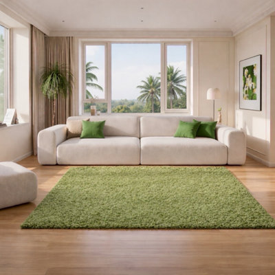 Uetian Green Modern Rug Soft Dense Pile For Bedroom Living Area Home Decor (120X170 Cm) - image 1
