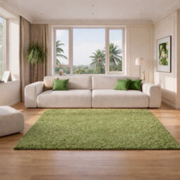 Uetian Green Modern Rug Soft Dense Pile For Bedroom Living Area Home Decor (120X170 Cm) - thumbnail 1
