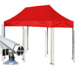 Crocodile Trading 3M X 6M Extreme 40 Commercial Instant Shelter Pop Up Gazebos Frame & Canopy - Red