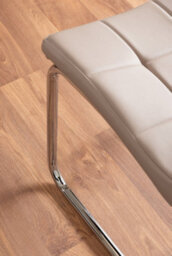 Furniturebox Uk Leonardo Glass And Chrome Metal Dining Table And 6 Cappuccino Beige Murano Faux Leather Chairs - thumbnail 9