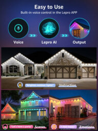 Lepro E1 Ai Permanent Outdoor Lights 15M, Smart Eaves Lights, Waterproof, Rgb & Warm To Cool White, Works With Alexa, No Remote - thumbnail 5
