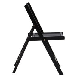 Premier Housewares Interiors By Premier Wood Black Finish Folding Chair, Space-Saver Camping Chair, Easy Foldable Wood Chair, Easy To Clean Chair - thumbnail 3