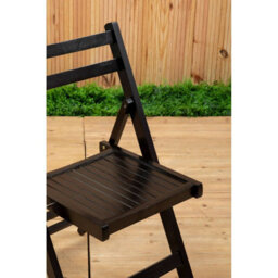 Premier Housewares Interiors By Premier Wood Black Finish Folding Chair, Space-Saver Camping Chair, Easy Foldable Wood Chair, Easy To Clean Chair - thumbnail 7