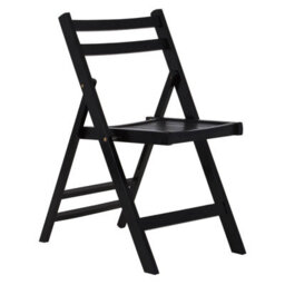 Premier Housewares Interiors By Premier Wood Black Finish Folding Chair, Space-Saver Camping Chair, Easy Foldable Wood Chair, Easy To Clean Chair - thumbnail 2