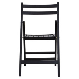 Premier Housewares Interiors By Premier Wood Black Finish Folding Chair, Space-Saver Camping Chair, Easy Foldable Wood Chair, Easy To Clean Chair - thumbnail 1