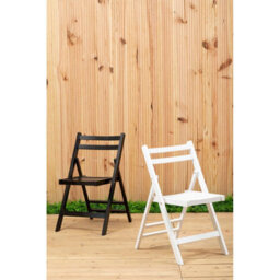 Premier Housewares Interiors By Premier Wood Black Finish Folding Chair, Space-Saver Camping Chair, Easy Foldable Wood Chair, Easy To Clean Chair - thumbnail 5