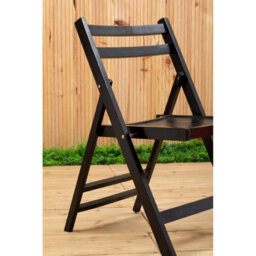 Premier Housewares Interiors By Premier Wood Black Finish Folding Chair, Space-Saver Camping Chair, Easy Foldable Wood Chair, Easy To Clean Chair - thumbnail 8