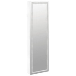 Vidaxl Mirror Jewellery Cabinet With Led Lights Wall Mounted White - thumbnail 5
