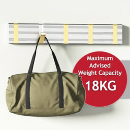 Spares2Go Luxury Wall Mounted Coat Rack 5 Hooks Aluminium Retractable Hanging Hook Rail (Silver + Gold) - thumbnail 7