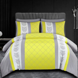 Lazzaro Premium Reversible Duvet Cover Set With Zipper Closure And Corner Ties - thumbnail 1
